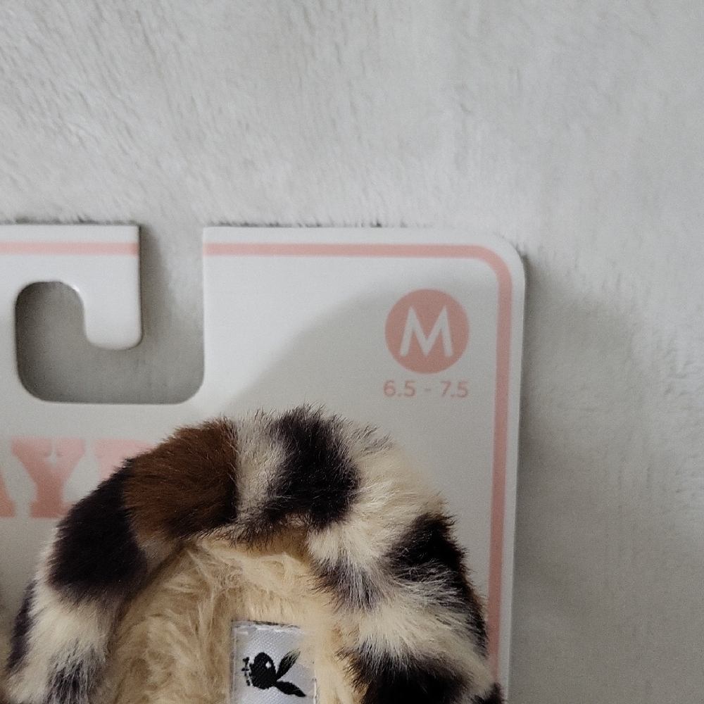 PLAYBOY Furry Animal Print Slippers - Picture 3 of 7